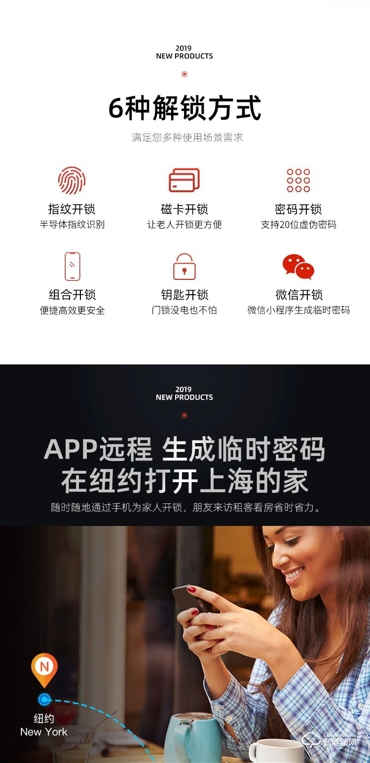 艾迪亞克智能鎖 P7全自動直板密碼指紋鎖