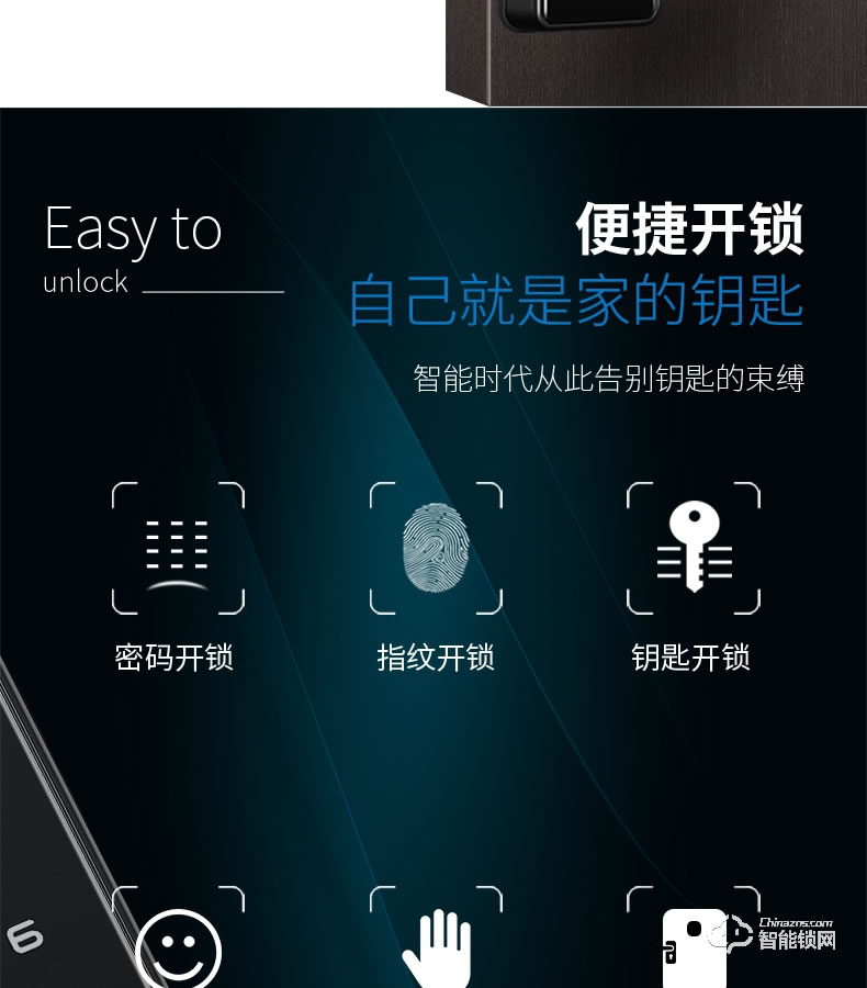 艾迪亞克智能鎖 A1全自動人臉識別指紋鎖