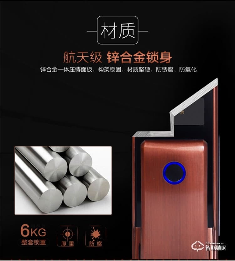 藍君智能鎖 防盜門推拉式智能密碼鎖