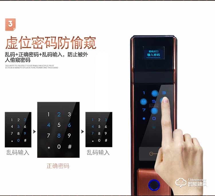 藍君智能鎖 防盜門推拉式智能密碼鎖