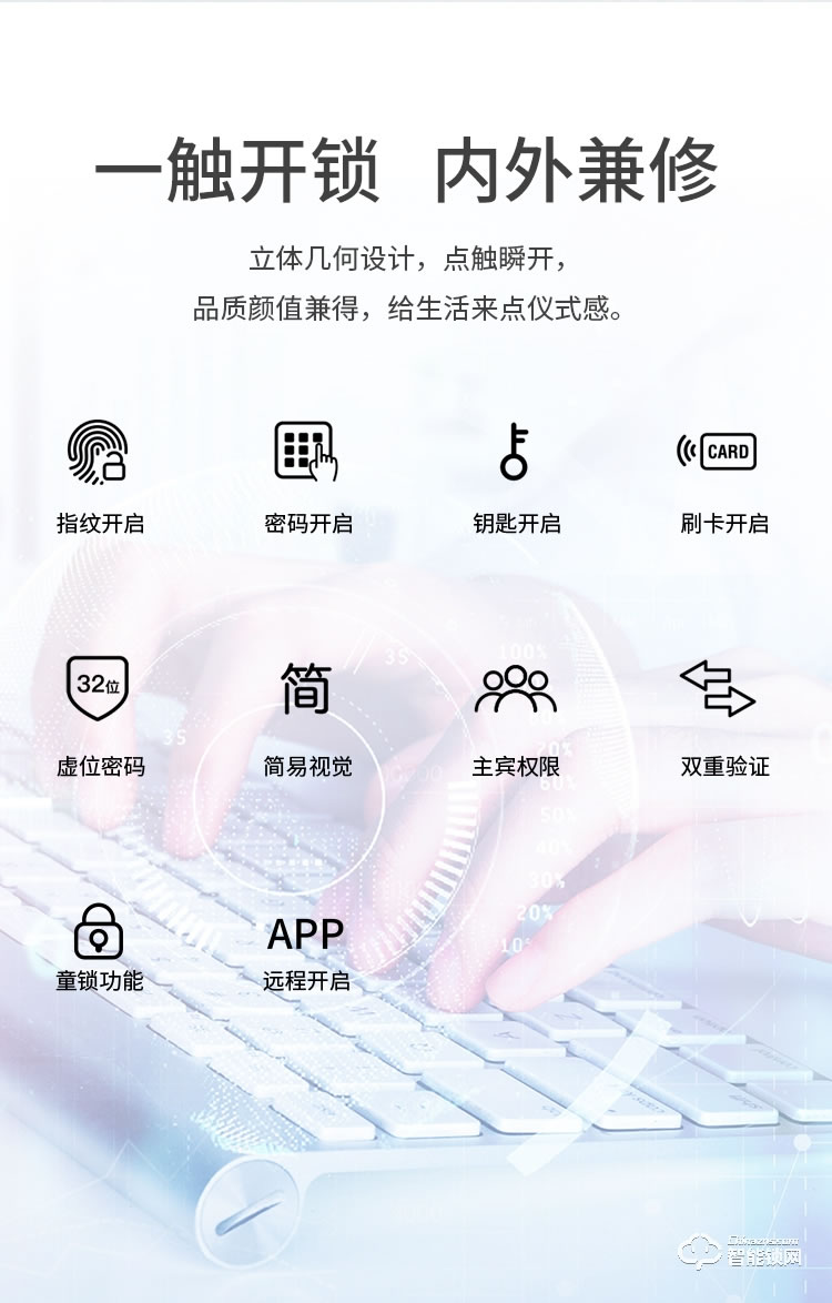 艾棲智能鎖 K8家用防盜門密碼鎖電子鎖