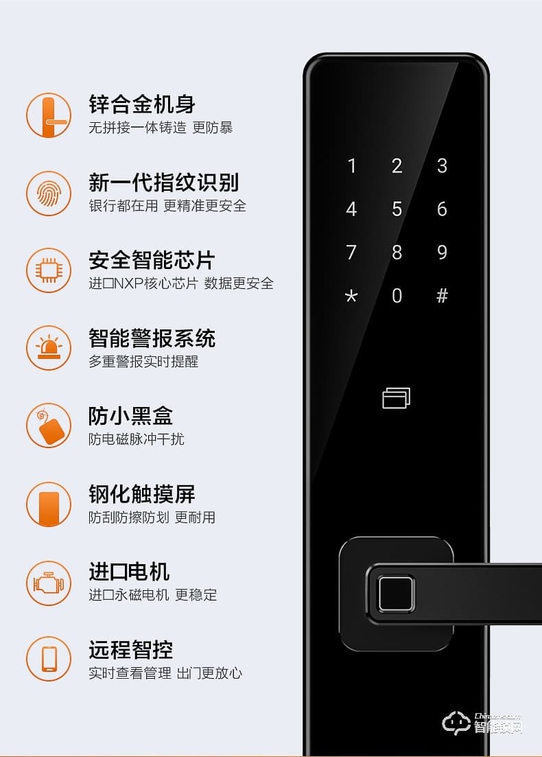 海爾智能鎖 E68家用防盜門大門電子鎖