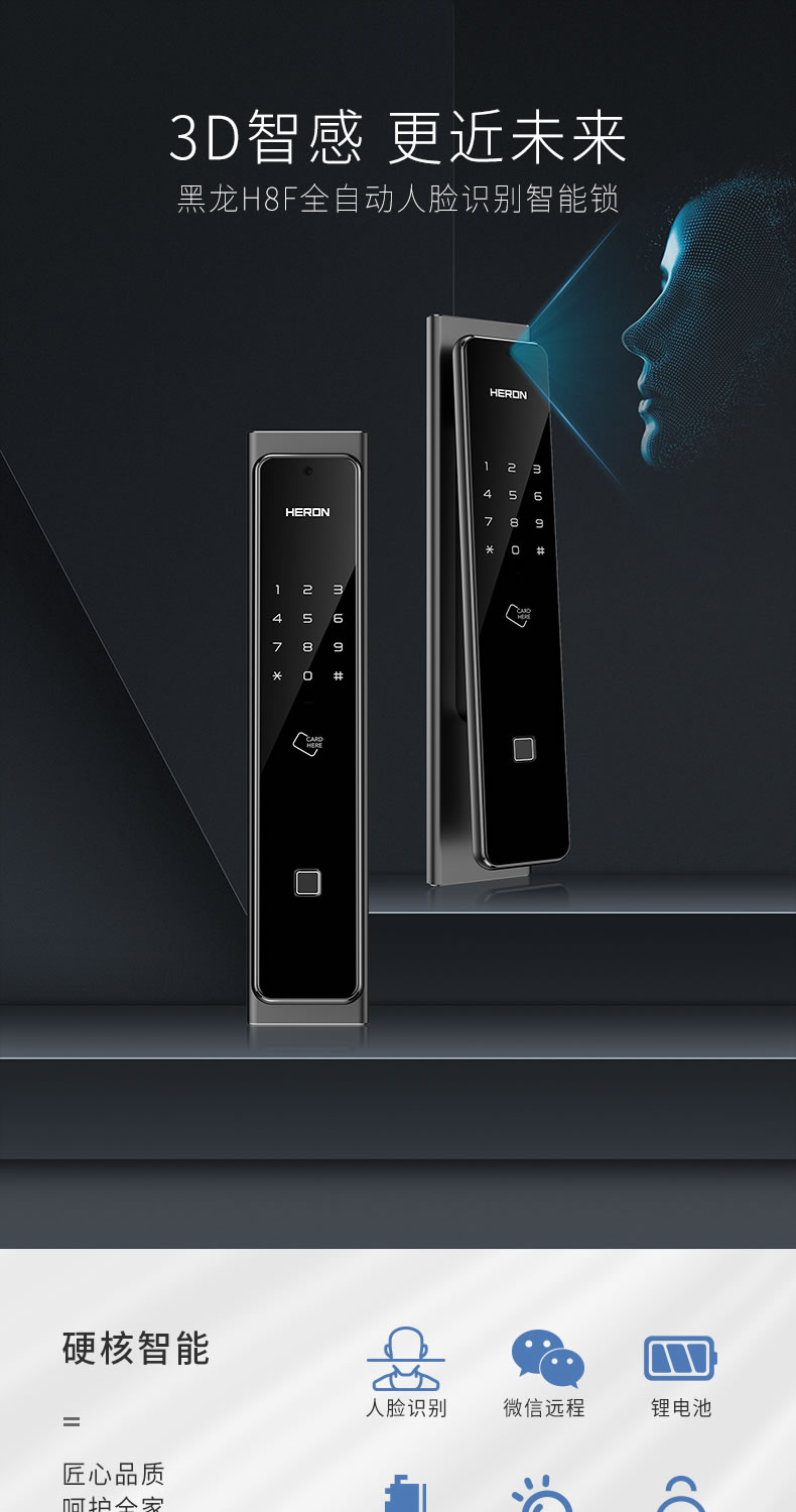 黑龍智能鎖 H8F防盜門全自動(dòng)鎖密碼鎖