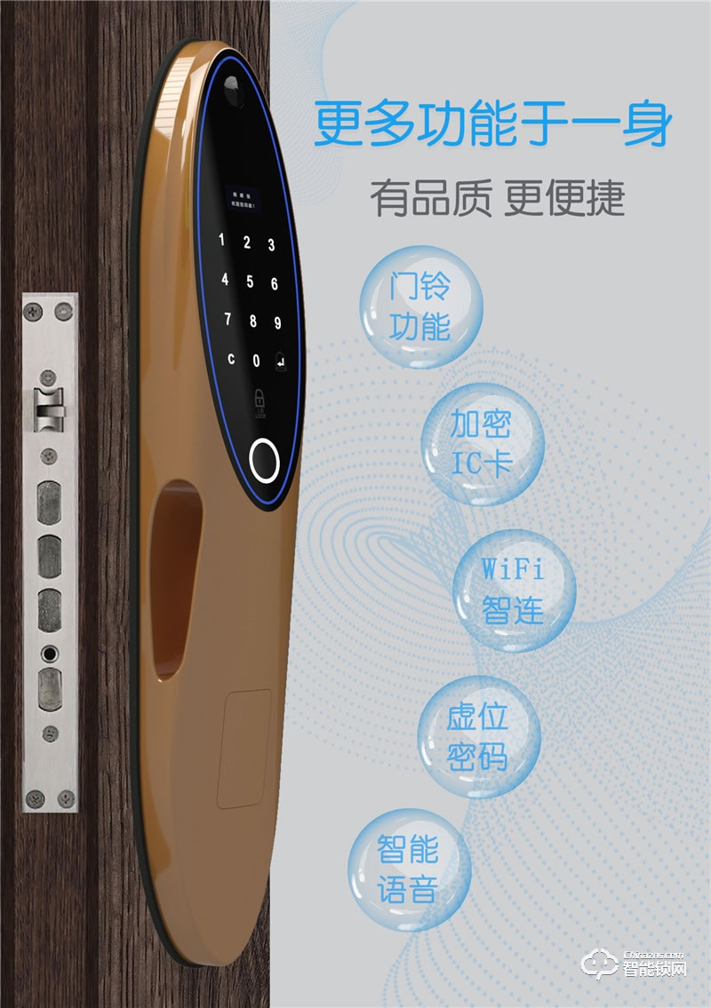 朗順智能鎖 LS-N70全自動電子貓眼智能密碼鎖