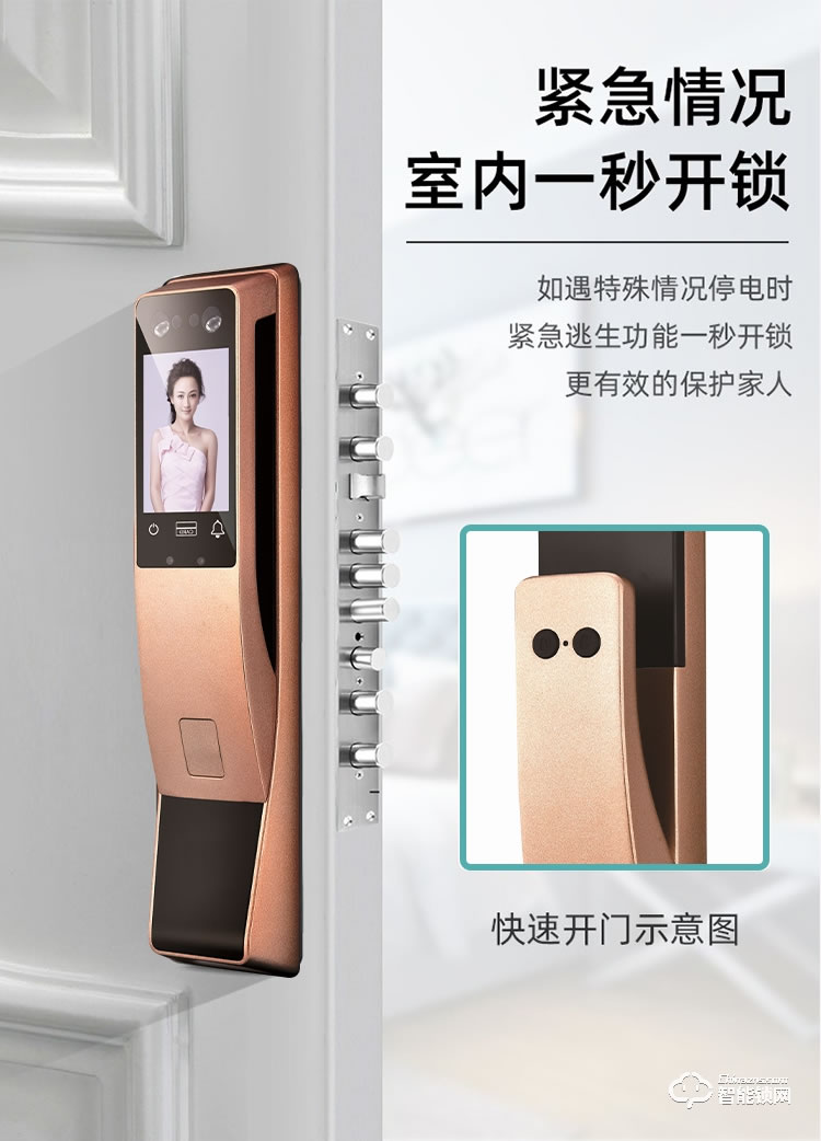 依蒙智能鎖 X3全自動(dòng)3D人臉識(shí)別指紋鎖