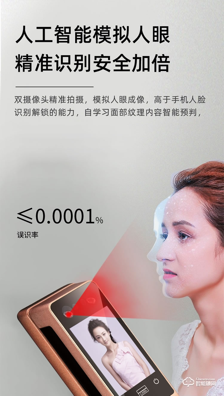 依蒙智能鎖 X3全自動(dòng)3D人臉識(shí)別指紋鎖