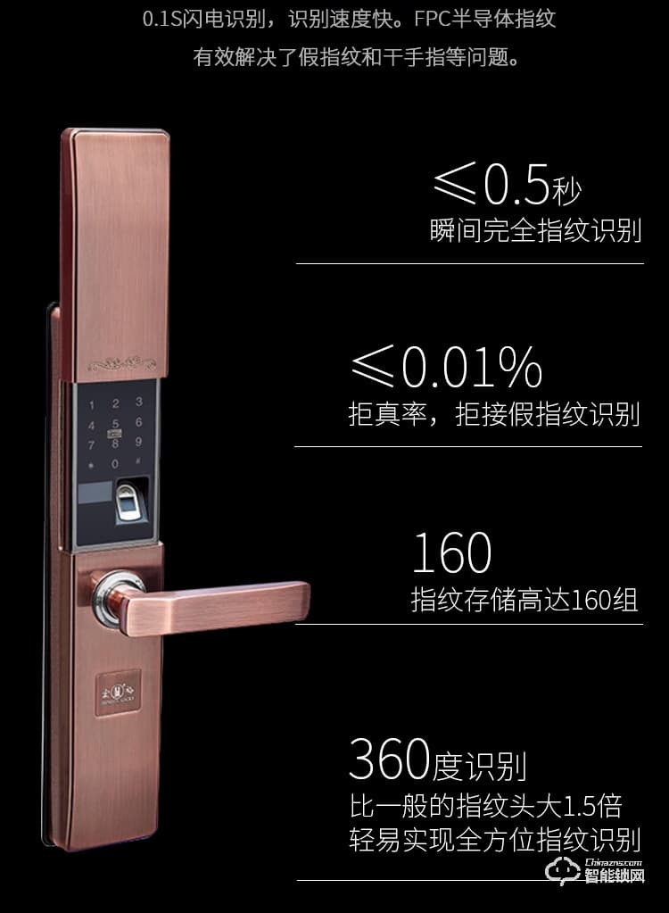 宏裕智能鎖 和諧8號家用防盜門電子鎖指紋鎖