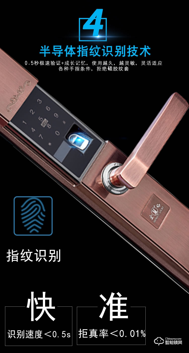 宏裕智能鎖 和諧8號家用防盜門電子鎖指紋鎖