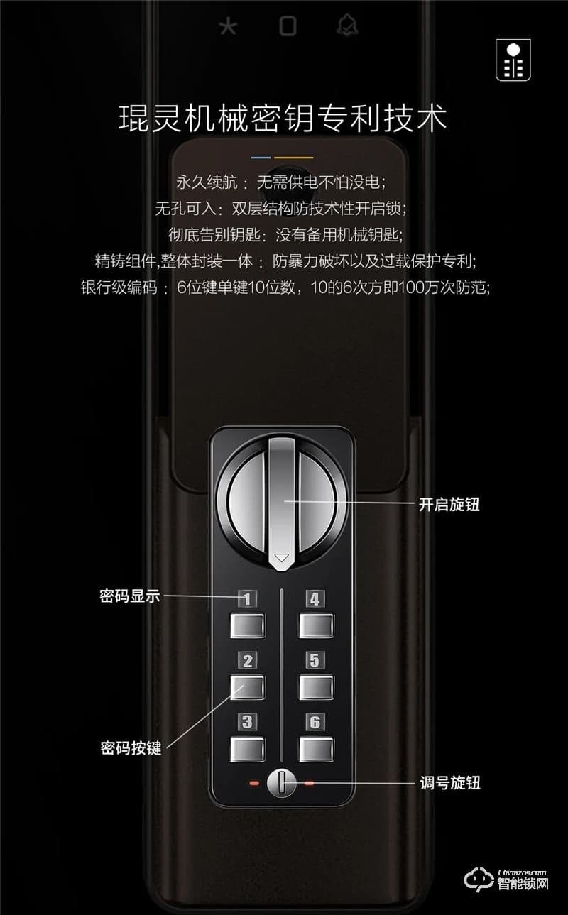 琨山通用智能鎖 W80家用防盜門視頻智能鎖電子鎖