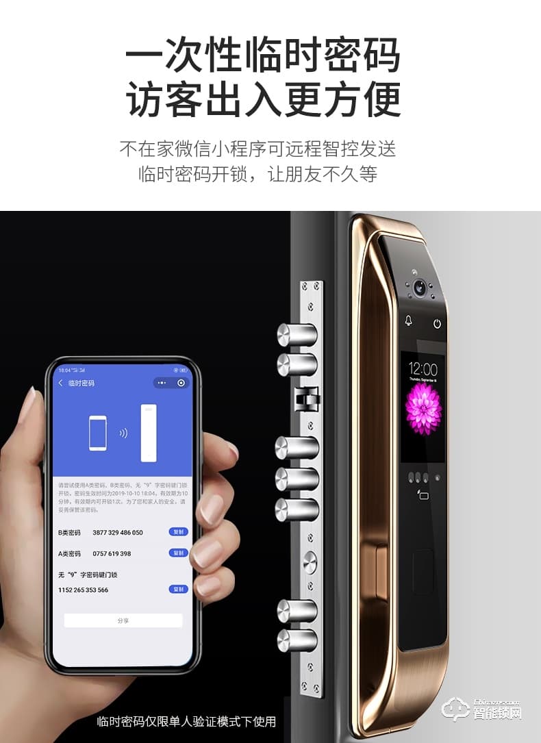 凌振智能鎖 邁凱倫全自動人臉識別智能鎖