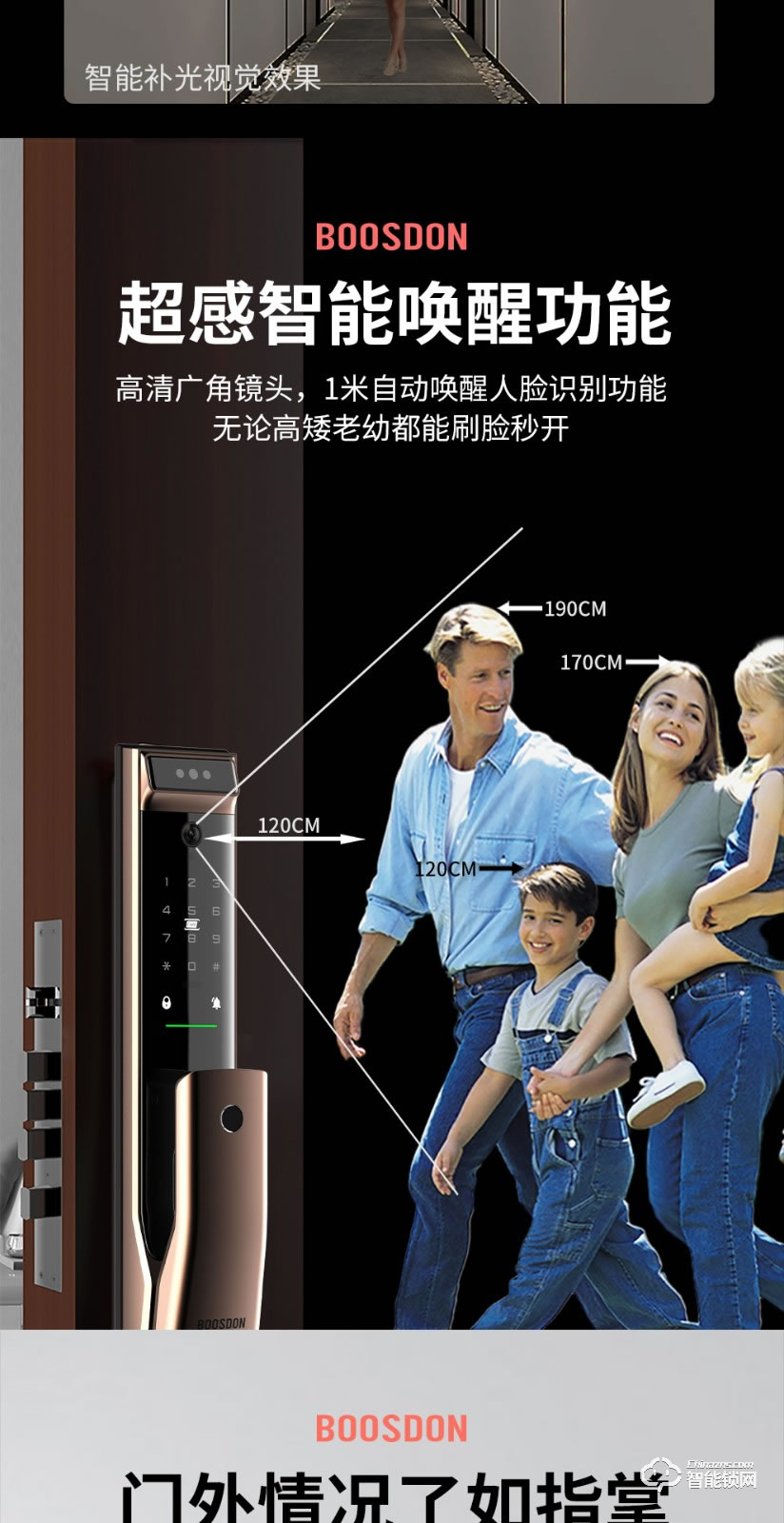 保仕盾智能鎖 Q3F人臉識別貓眼可視指紋鎖智能鎖