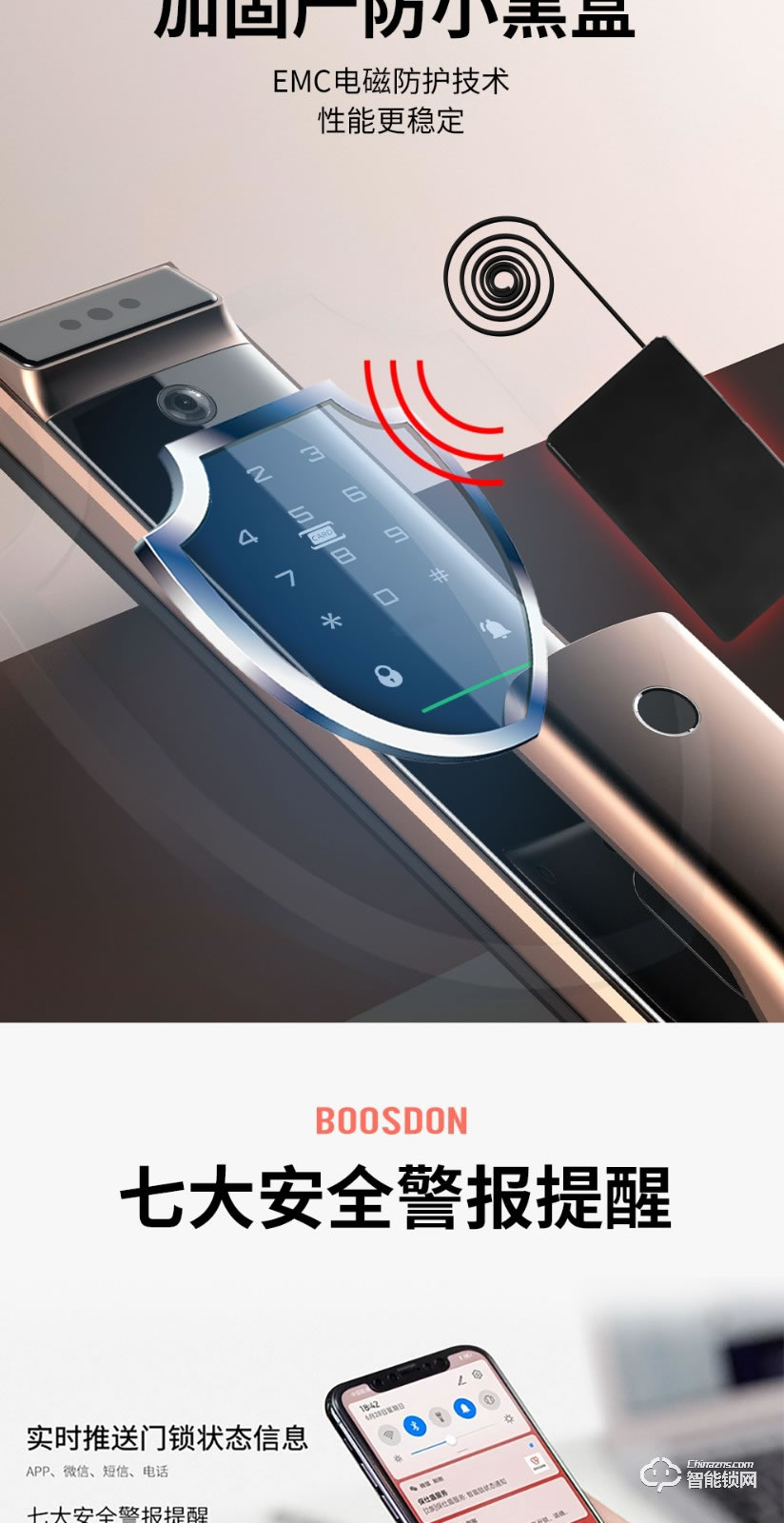 保仕盾智能鎖 Q3F人臉識別貓眼可視指紋鎖智能鎖