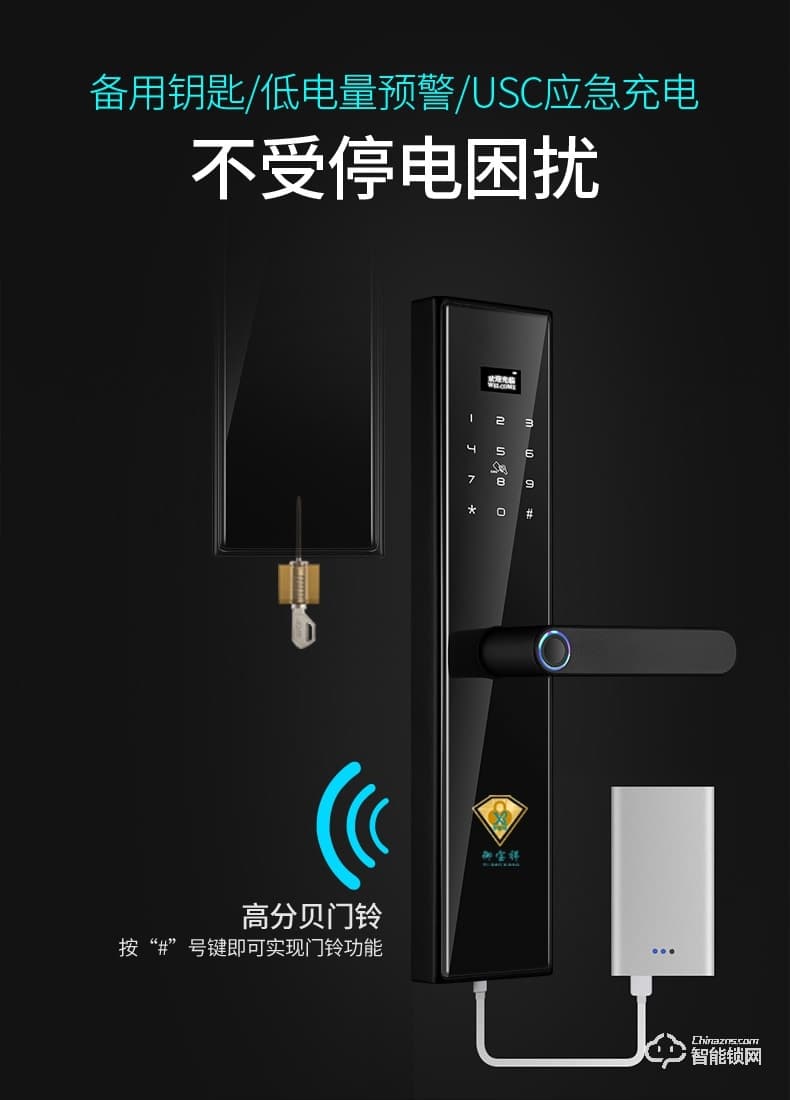 大鵝智能鎖 家用防盜門(mén)指紋鎖智能鎖