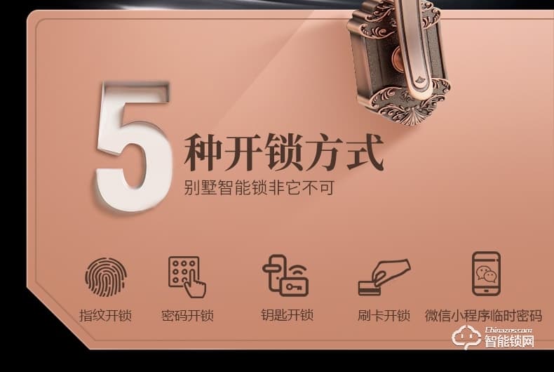 銀馳歐式別墅雙開門智能鎖 耐磨防刮花