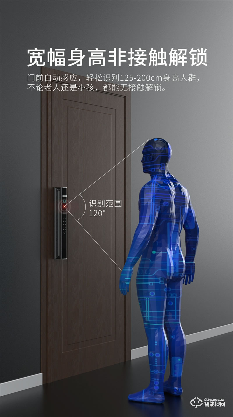 魅指智能鎖 3D紅外夜視補光識別