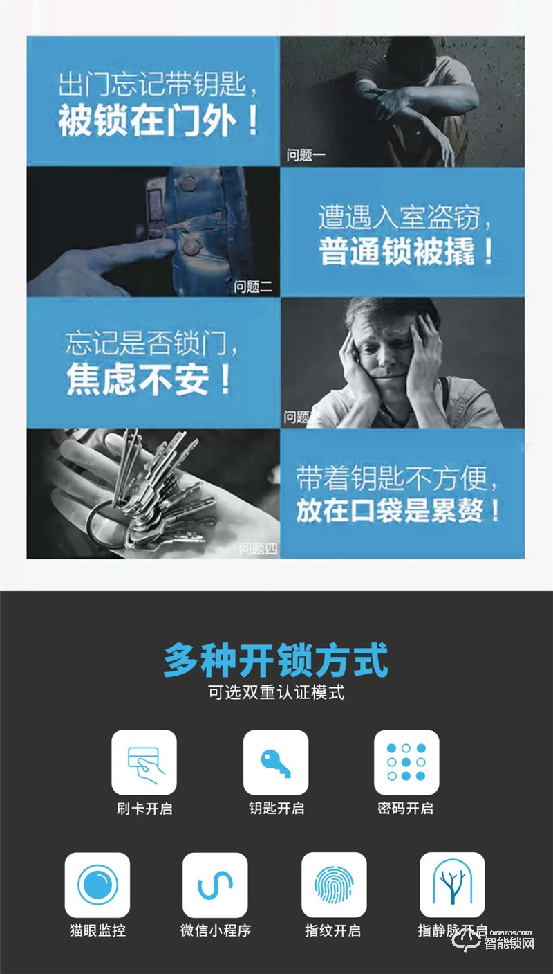 魅指V5指靜脈智能鎖 高清貓眼一鍵可視