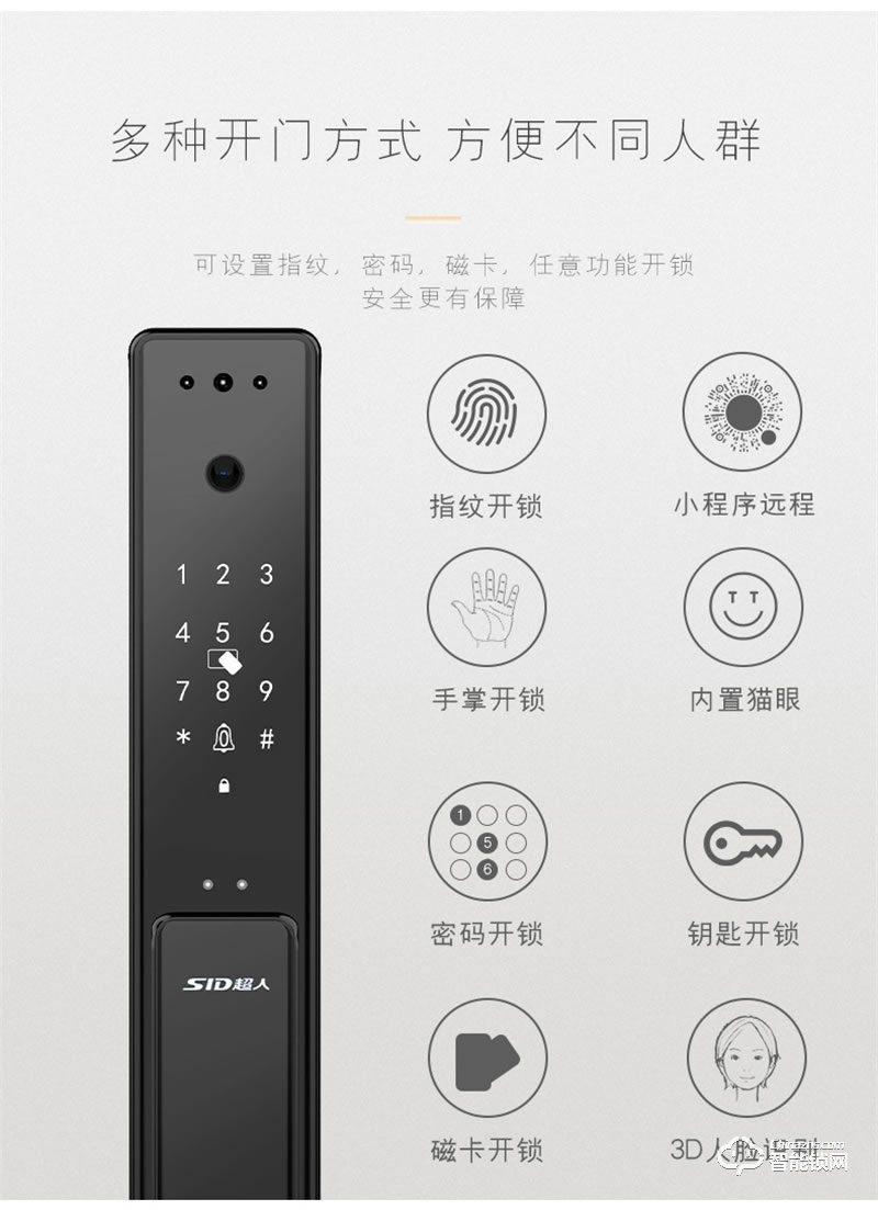 超人Q8-M指紋鎖 可視貓眼智能鎖