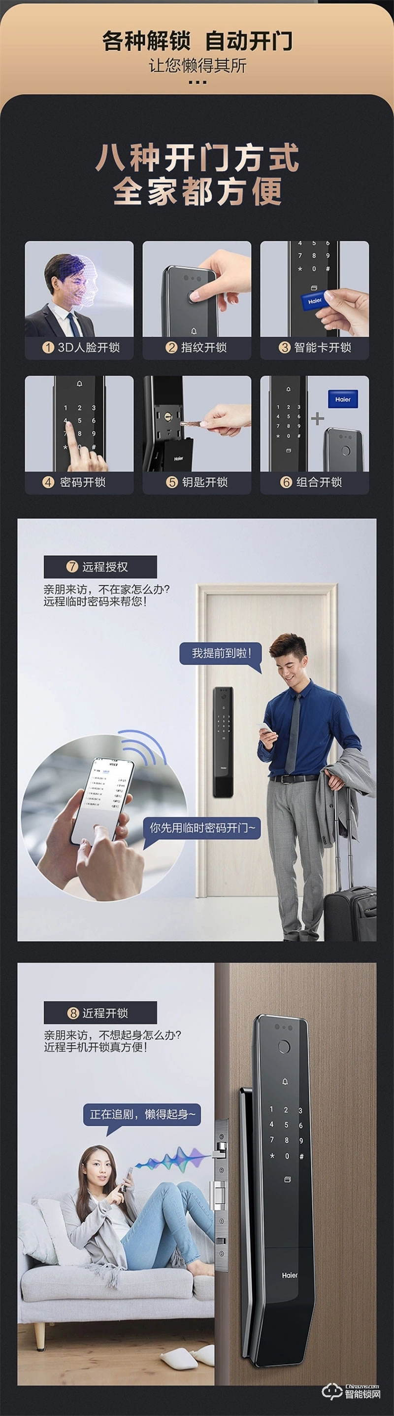 海爾智能鎖31S指紋鎖家用防盜門全自動(dòng)3D人臉識(shí)別密碼鎖31S