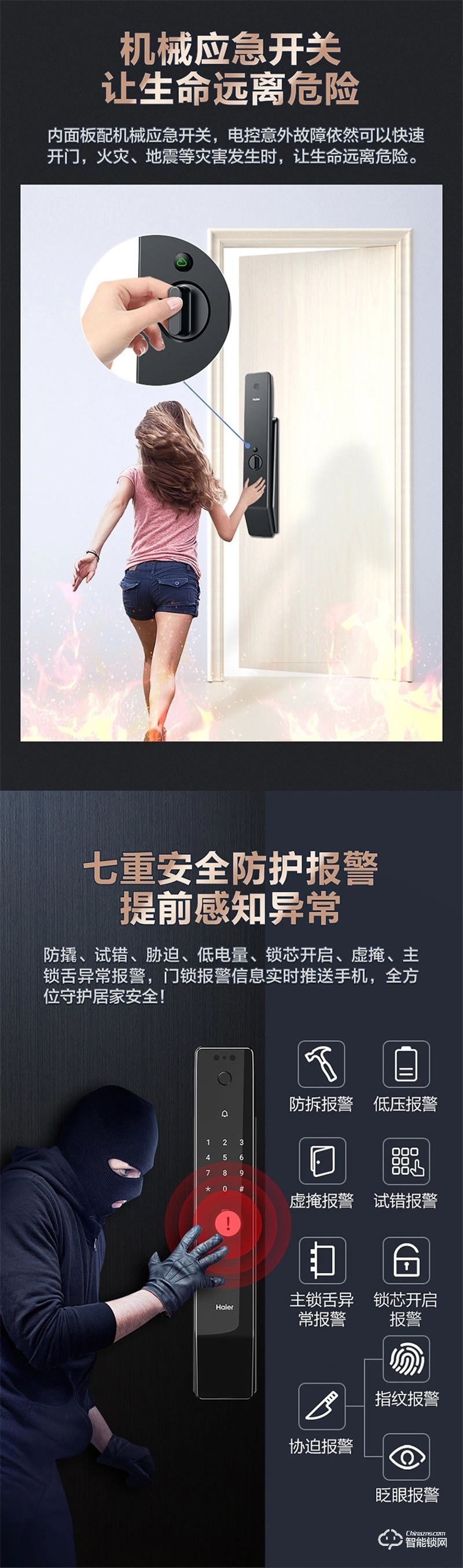 海爾智能鎖31S指紋鎖家用防盜門全自動(dòng)3D人臉識(shí)別密碼鎖31S