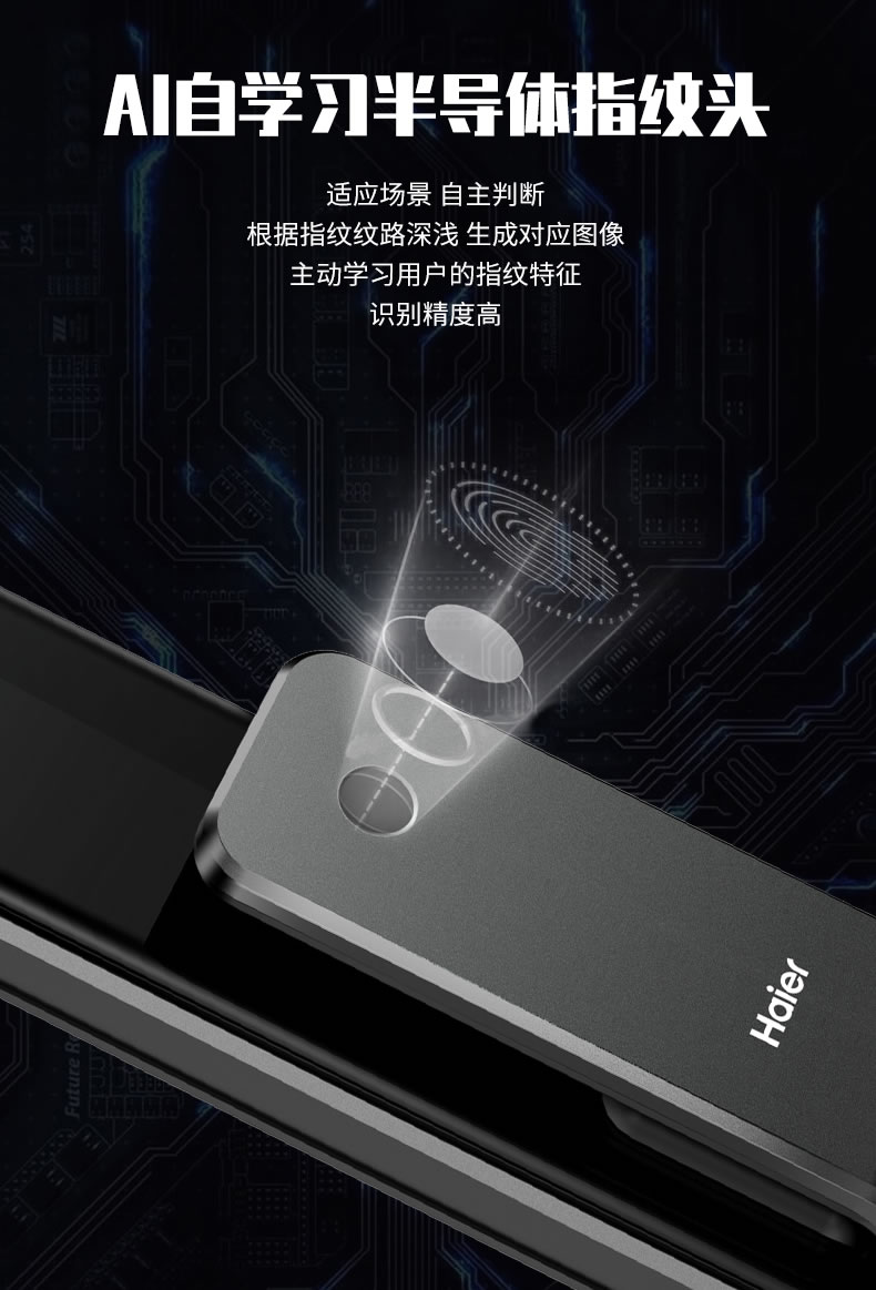 海爾智能鎖3D人臉識別指紋鎖23V可視貓眼密碼鎖家用鎖V23