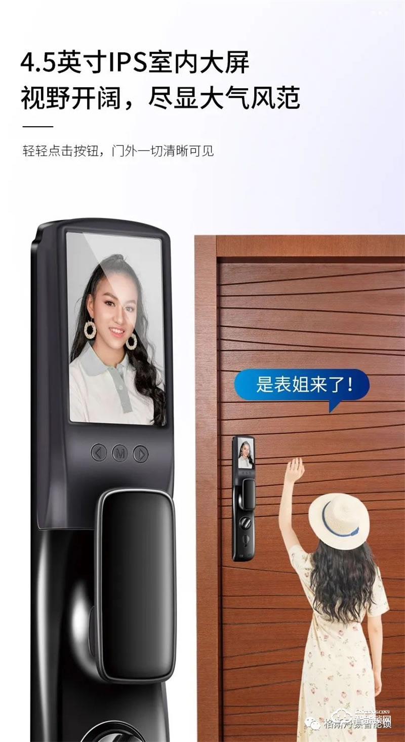 格斯丹頓智能鎖F7Pro 3D人臉視頻智能鎖