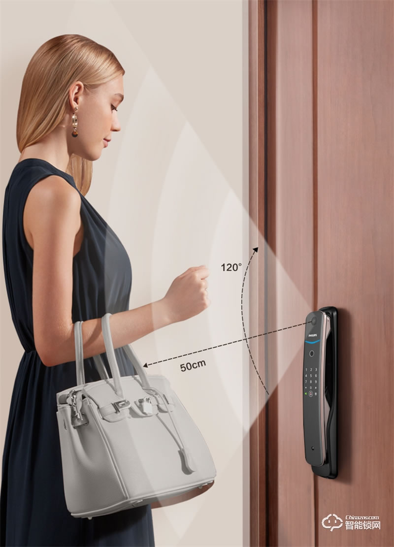 飛利浦智能鎖702 可視貓眼視頻監(jiān)控全自動密碼鎖