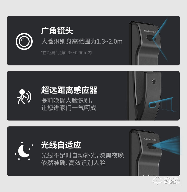 凱迪仕智能鎖 K9-F指紋鎖3D人臉識別密碼鎖