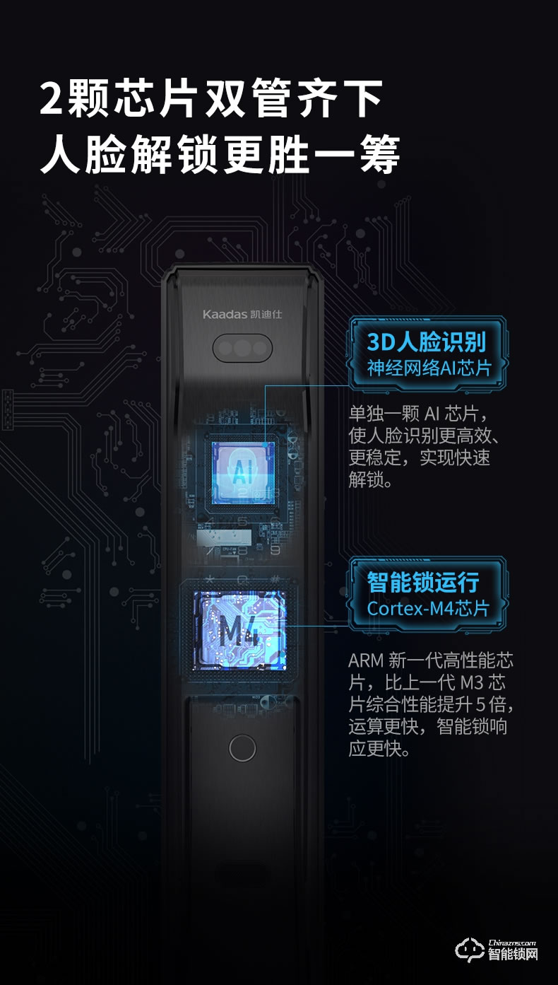 凱迪仕智能鎖 K9-F指紋鎖3D人臉識別密碼鎖