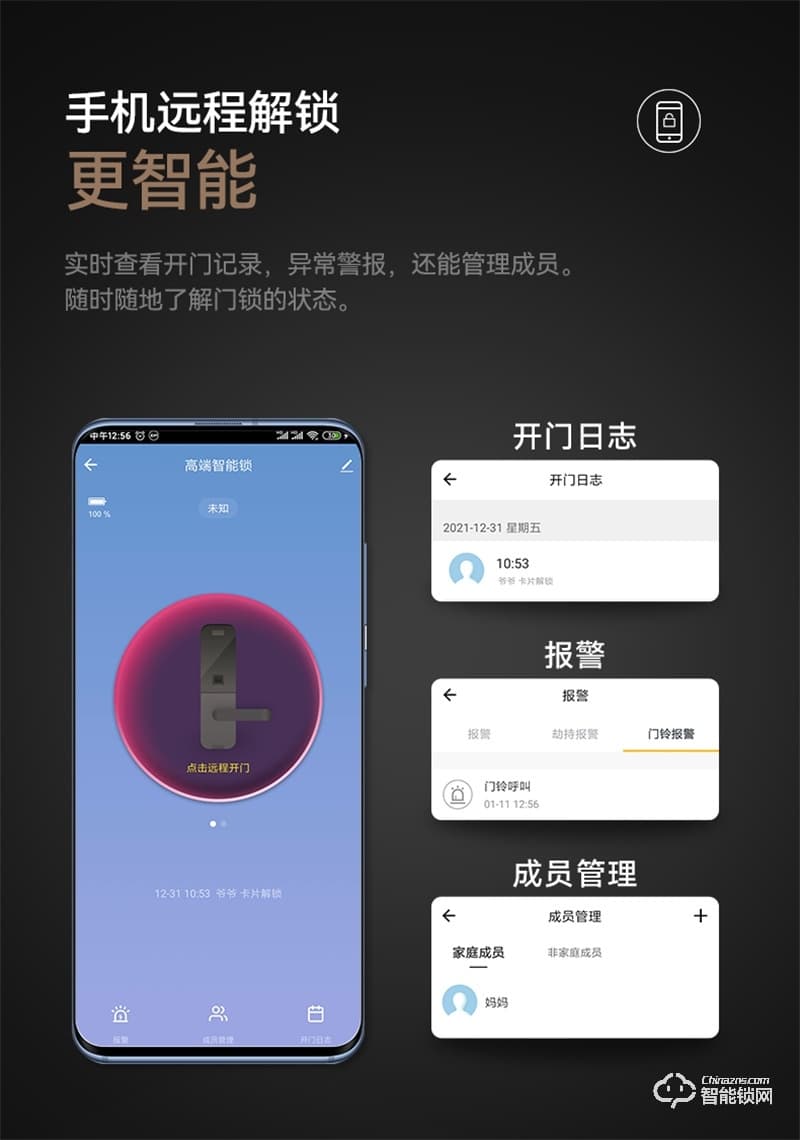 石將軍R53D人臉識別指紋鎖 家用防盜門密碼鎖
