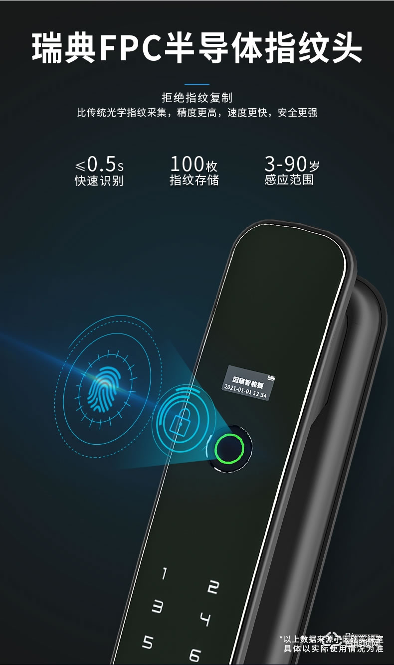 因碩智能鎖SCO1 家用防盜門密碼鎖