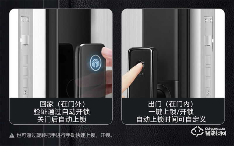 公牛EQ02智能鎖 全自動半執手式家用防盜門電子門鎖