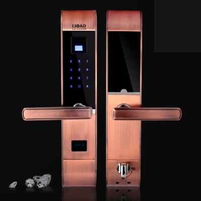 高利智能鎖 純銅遙控指紋鎖磁卡感應離線密碼鎖
