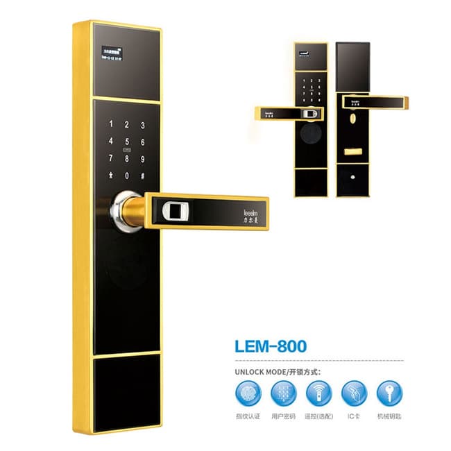 力爾曼智能鎖 把手式指紋鎖 家用防盜門電子密碼鎖