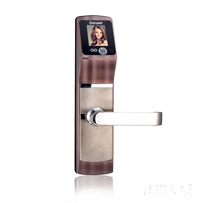易捷特人臉識別鎖D008 鋅合金智能刷卡鎖密碼鎖紅古銅