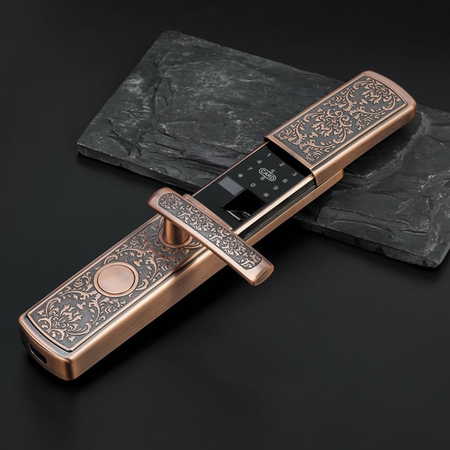 歐寶麗智能鎖 進口半導體指紋頭智能鎖 滑蓋防盜指紋鎖