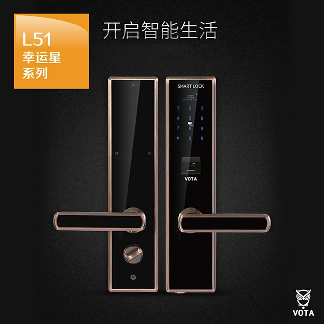 沃塔智能鎖 直板指紋密碼鎖 鋅合金智能鎖