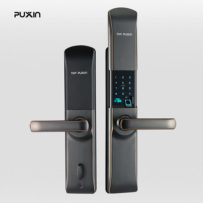 普鑫P2指紋鎖 全自動(dòng)滑蓋門(mén)鎖 電子密碼鎖