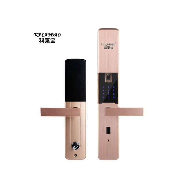 科萊寶 雙系統半導體指紋鎖 鋅合金玫瑰金色 KLB-9008