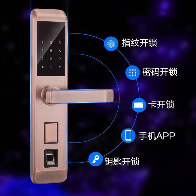 壹家智能鎖 直板指紋密碼鎖 防盜門刷卡鎖ZN-3002