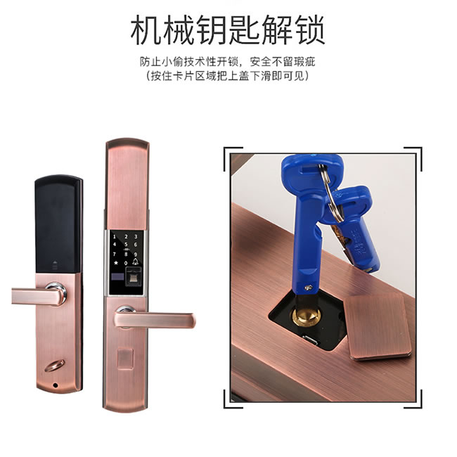 五優(yōu)家家指紋鎖 滑蓋指紋鎖家用智能鎖電子鎖