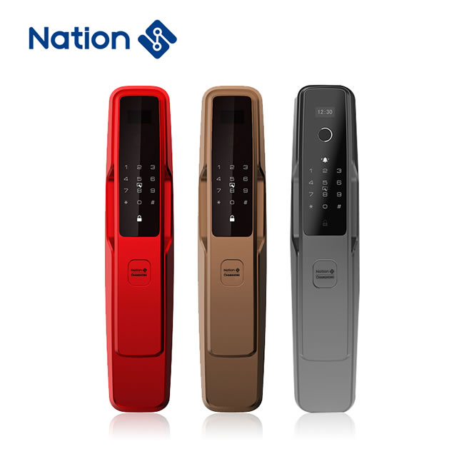 國民安全智能鎖 V7虛位密碼鎖家用指紋鎖