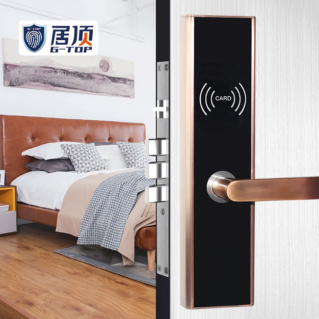 居頂指紋鎖 感應(yīng)門鎖IC卡磁卡安全客房鎖
