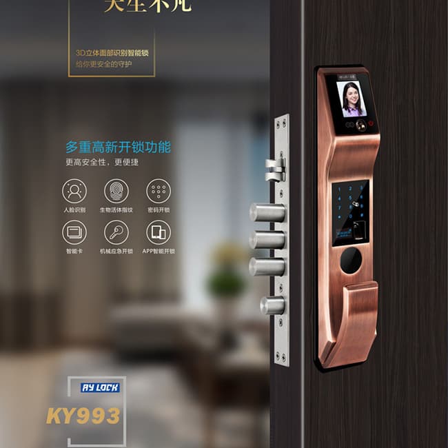 安源智能鎖 KY993人臉識別智能密碼鎖