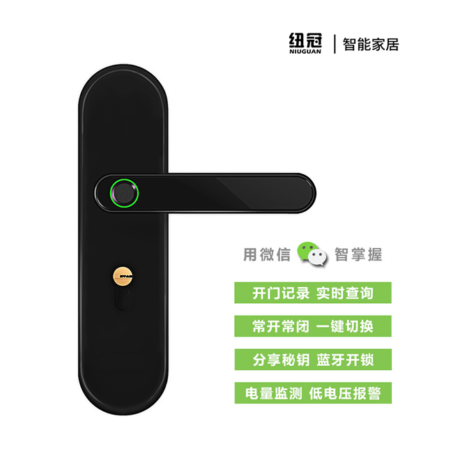 紐冠智能鎖 K2家用電子藍(lán)牙指紋房門鎖