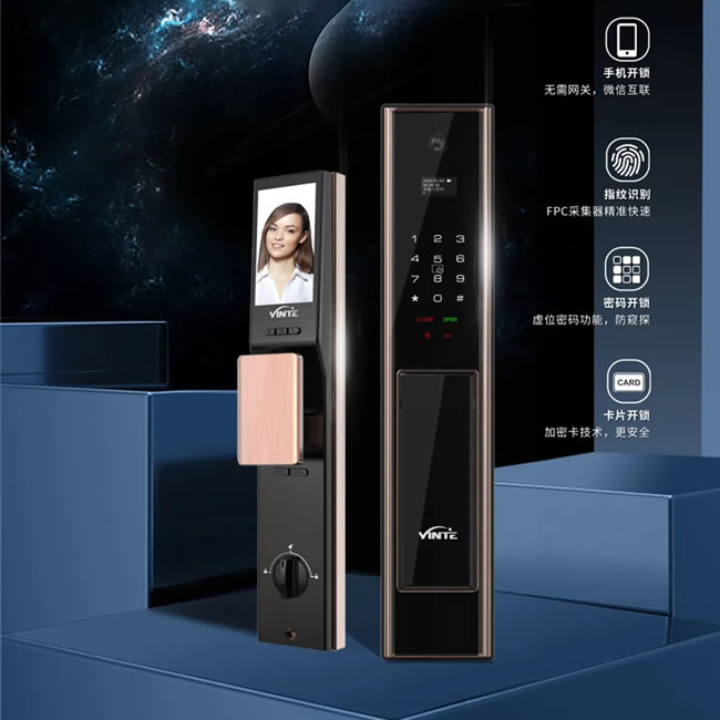 因特智能鎖 V55-S全自動智能貓眼智能鎖