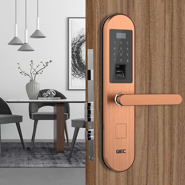 杰科智能鎖 智能門鎖指紋鎖家用防盜門密碼鎖