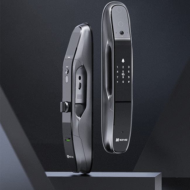 螢石31VS推拉指紋密碼鎖 智能視頻鎖自帶貓眼