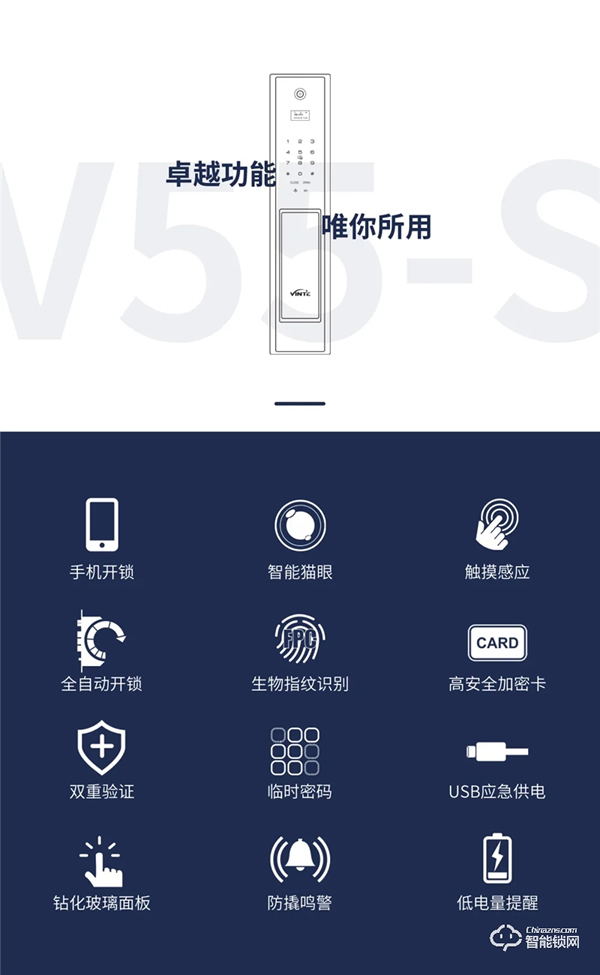 全新升級 | 因特V55-S全自動智能貓眼鎖 全新升級 | 因特V55-S全自動智能貓眼鎖