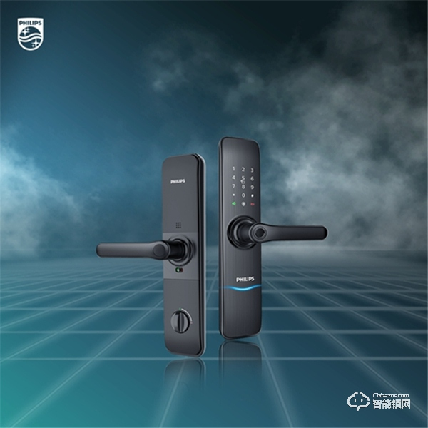 飛利浦智能鎖7100DS：采用IML拉絲工藝，指紋傳感器融于把手處