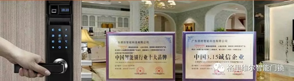 格里維爾智能門鎖榮獲“智能鎖經銷商十大口碑品牌”稱號